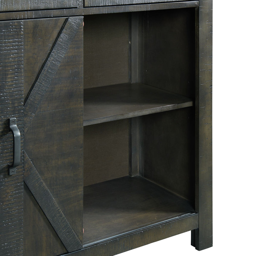 side server cabinet - close-up of shelves on left side