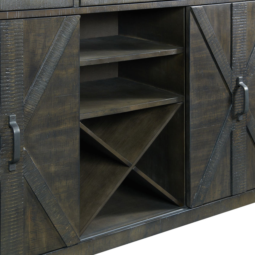 side server cabinet - close-up of center shelves