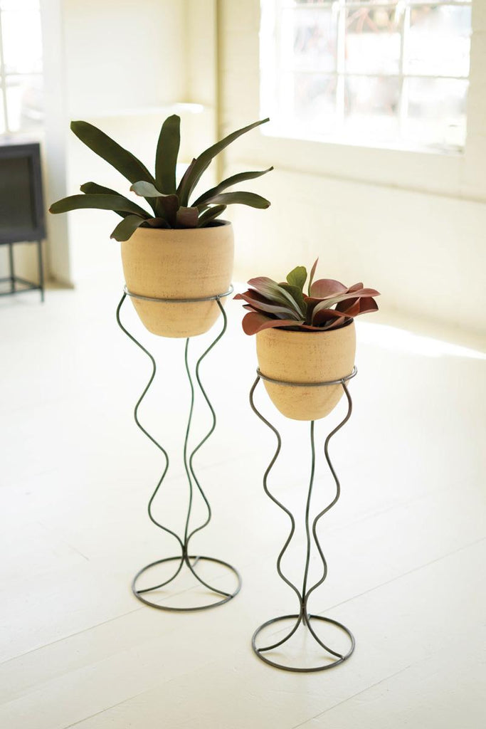 tall & short clay pots shown paired up - SOLD SEPARATELY