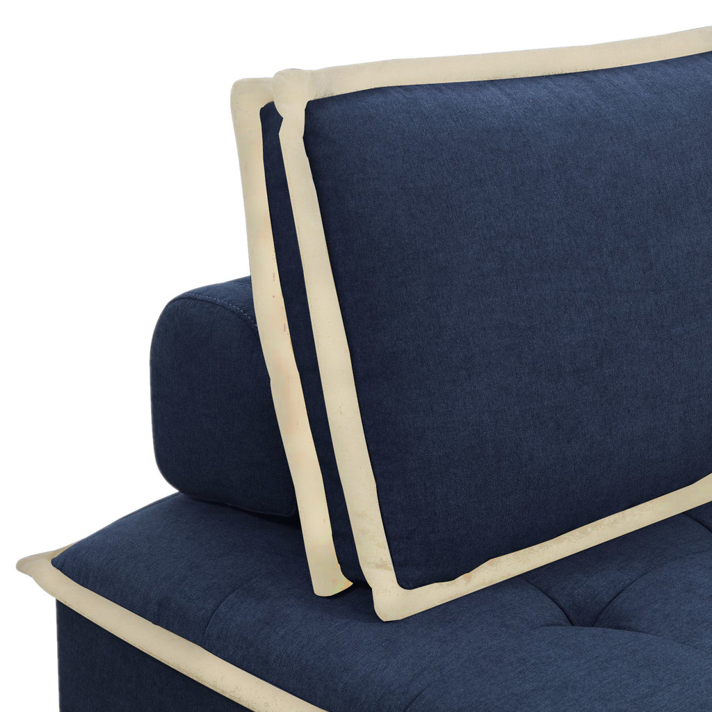 single armless sectional chair - close-up of backrest and cusion