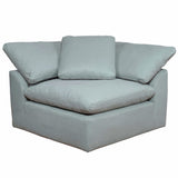 light blue nirvana cloud corner piece slipcover sofa module - front view