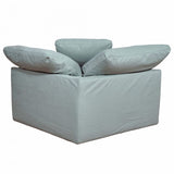 light blue corner piece slipcover sofa module - rear view