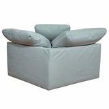light blue corner piece slipcover sofa module - rear view