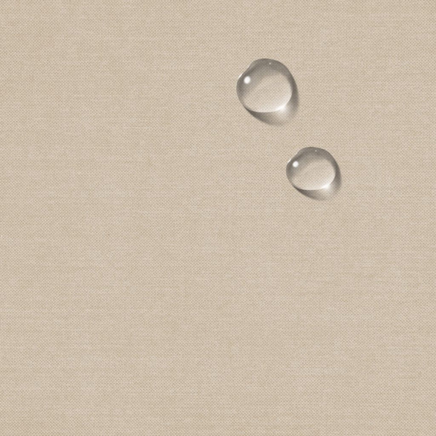 close-up of slipcover fabric - water resistance shown by pearls of water