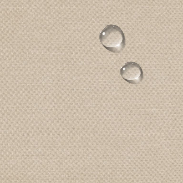 close-up of slipcover fabric - water resistance shown by pearls of water