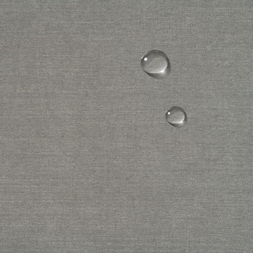 close-up of slipcover fabric - water resistance shown by pearls of water