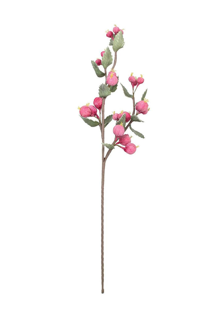 faux latex plant - dainty pink bulbous blossoms on a stem