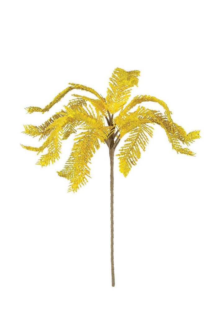 faux latex plant - yellow fern-like branches on single stem