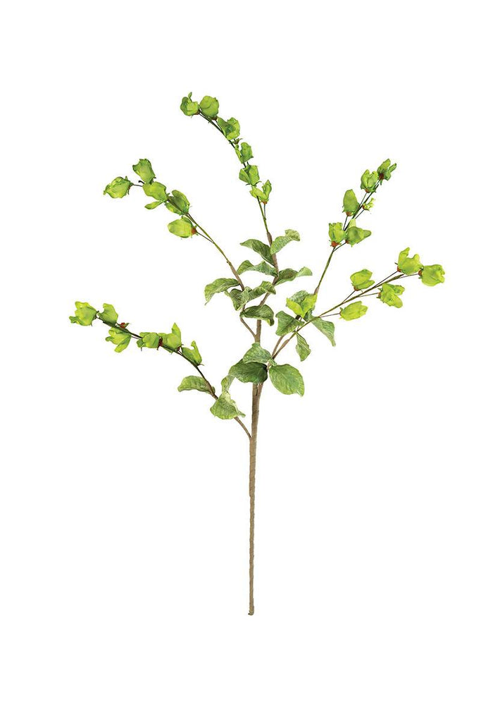 faux latex plant - multiple branches with green leaves on single stem