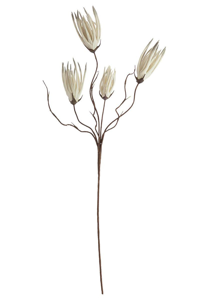 faux latex plant - four elagant slender white flowers on single stem