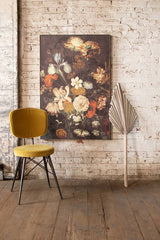 floral print with dark background wall art