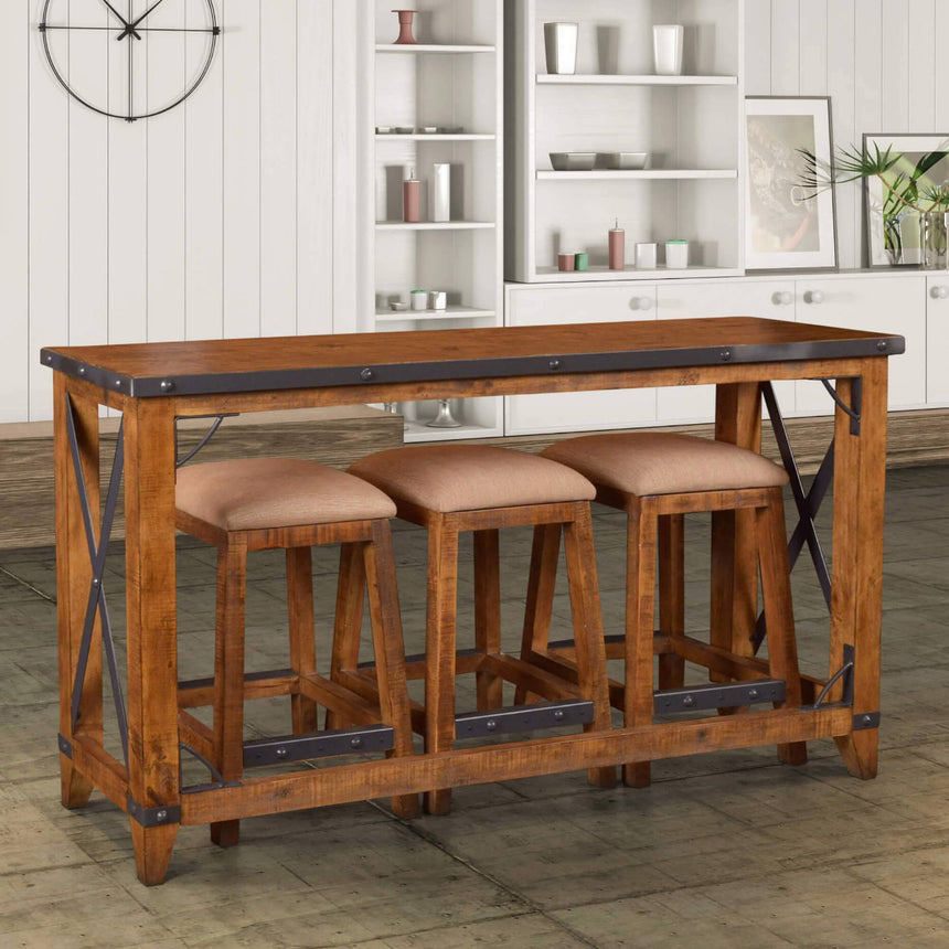 dining console with chairs in indoor setting