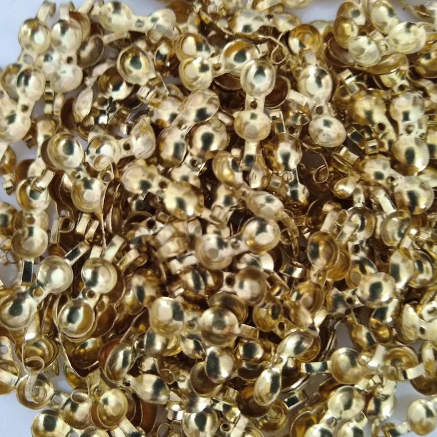 Bead Tip Clamshells - Gold or Silver Plated