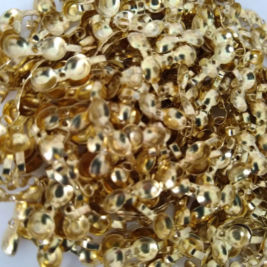 Bead Tip Clamshells - Gold or Silver Plated