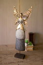 painted metal angel or fairy queen with golden wings