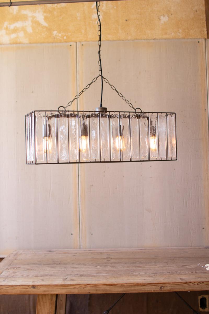 rustic rectangular hanging pendant light