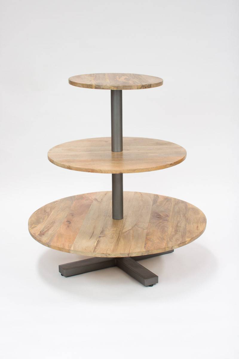 three tiered round tower display - no background