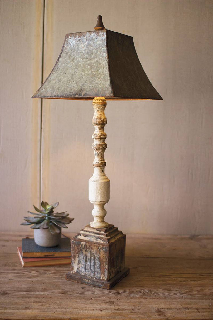 tall turned banister lamp