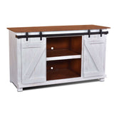 white barn door console cabinet